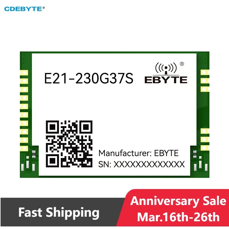 230MHz Wireless Module CDEBYTE E21-230G37S 37dBm 5W Build in LNA Communication Range 20km SMD Stamp Hole Wireless Module