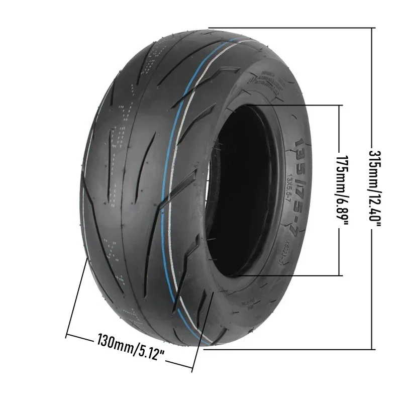 XUANCHENG 135/75-7 Vacuum Tyre for Teverun Fighter Supreme 7260R and Dualtron X Escooter 13*5.5-7 Wear-resistant Tubeless Tire