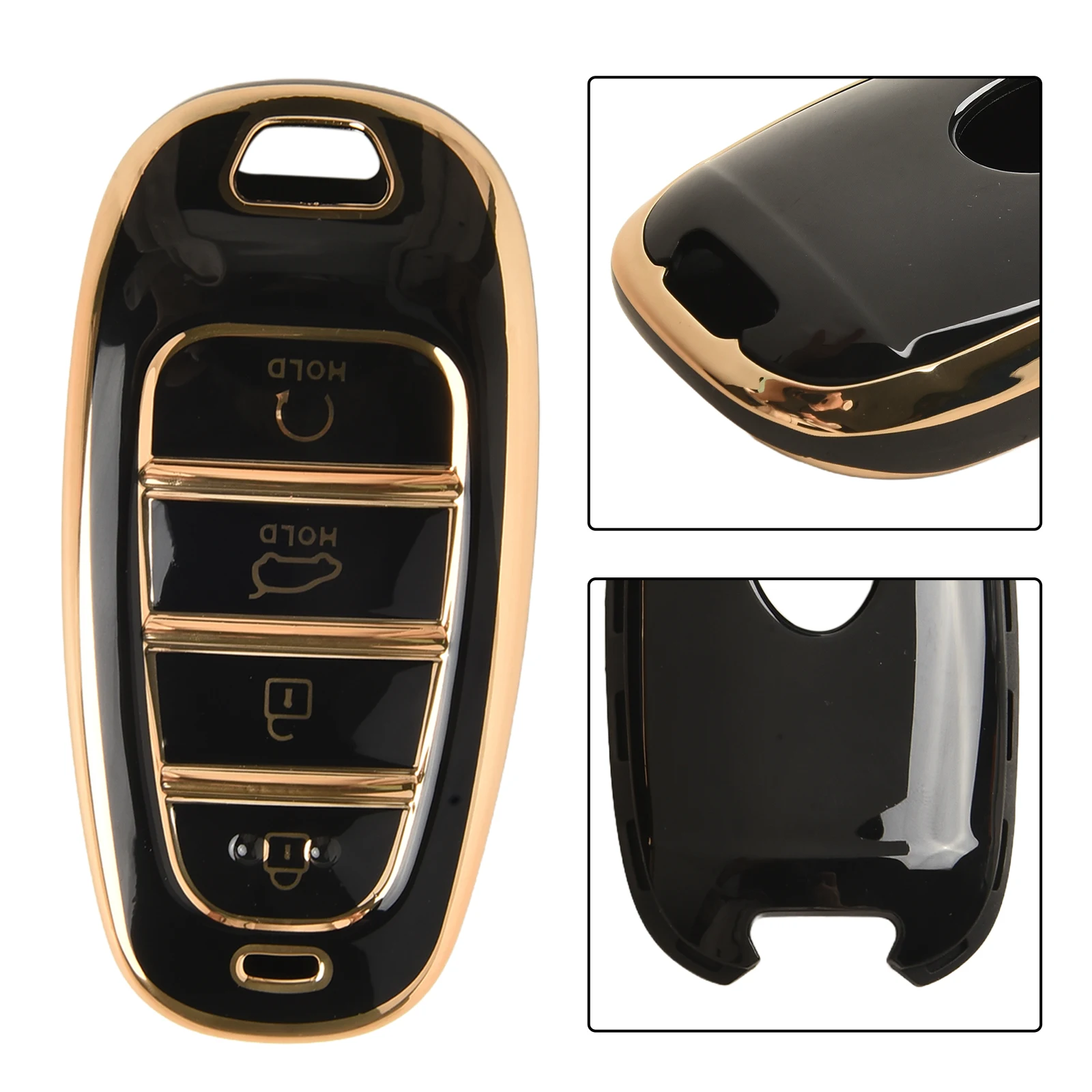 Practical To Use High Grade High Quality Remote Key Fob 1PCS 1* Key Case Black Excellent Touch FOR Santa FOR Tucson