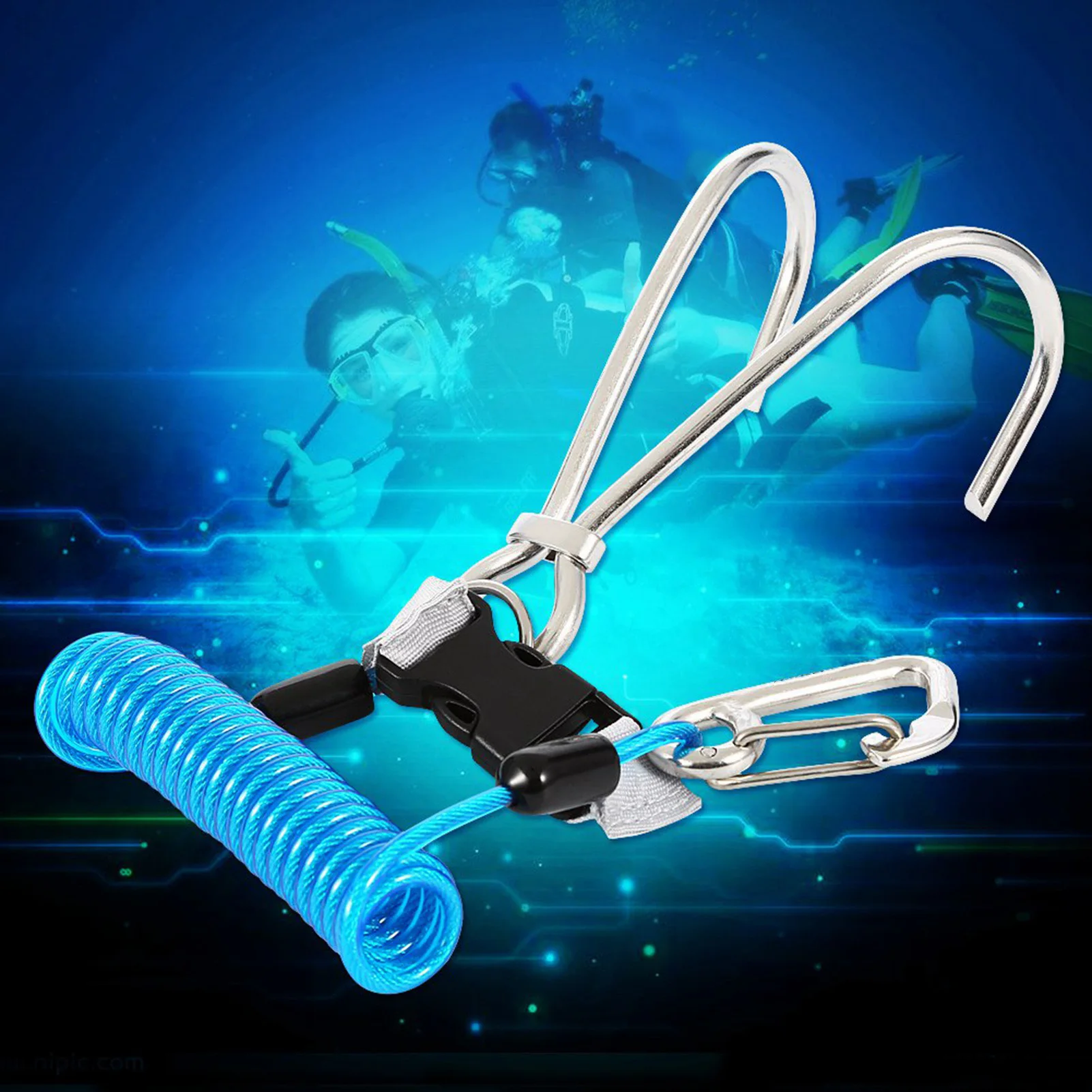 

ZK30 KEEP DIVING Крюк для рифов из нержавеющей стали Аксессуары для безопасности дайвинга (синий)