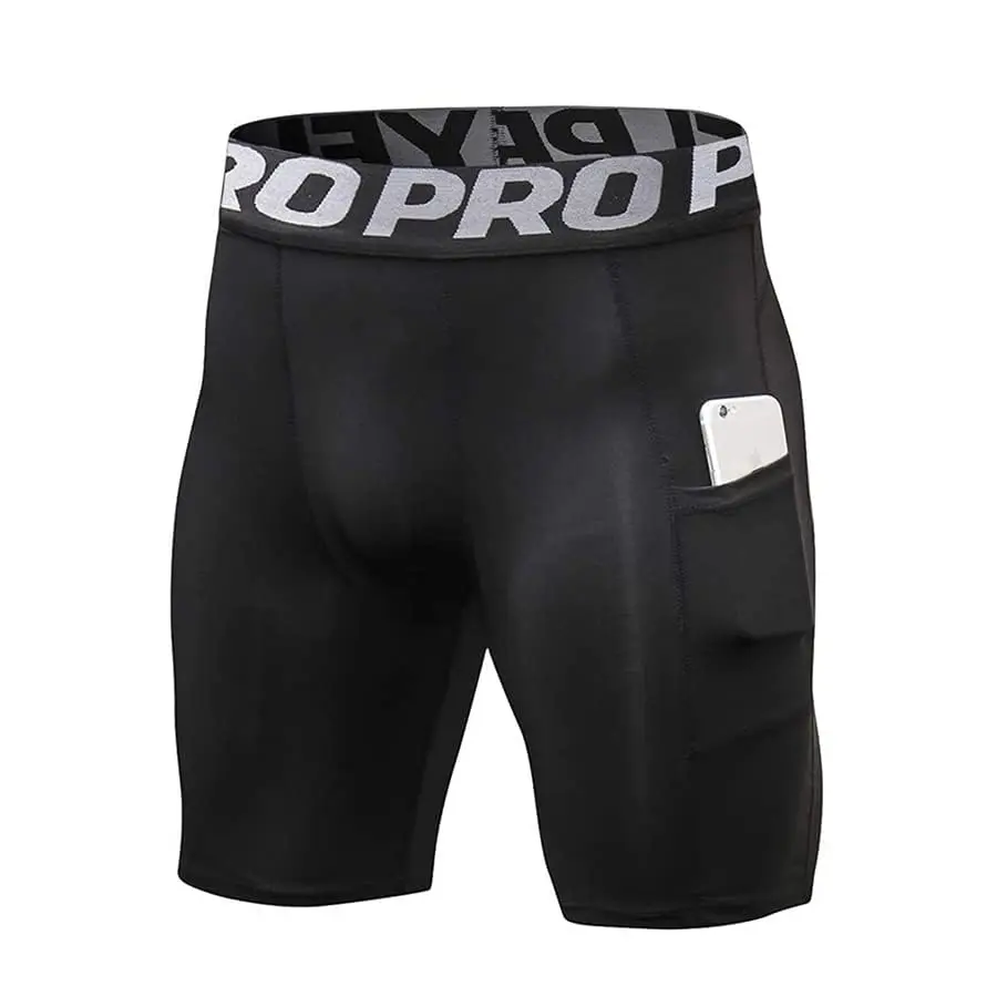 Mens Compression Shorts with Pockets Quick Dry for Athletic Running Shorts Spandex Shorts for Men