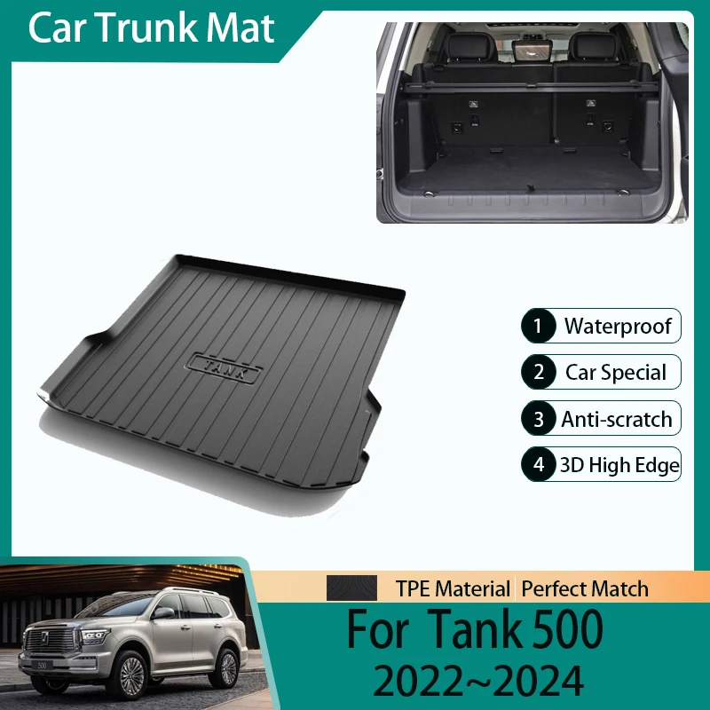 

Car Trunk Storage Mats For Tank 500 5 Seats 2022 2023 2024 TPE Luxury Dirt-resistant Rear Trunk Pads Cargo Rugs Auto Accessories