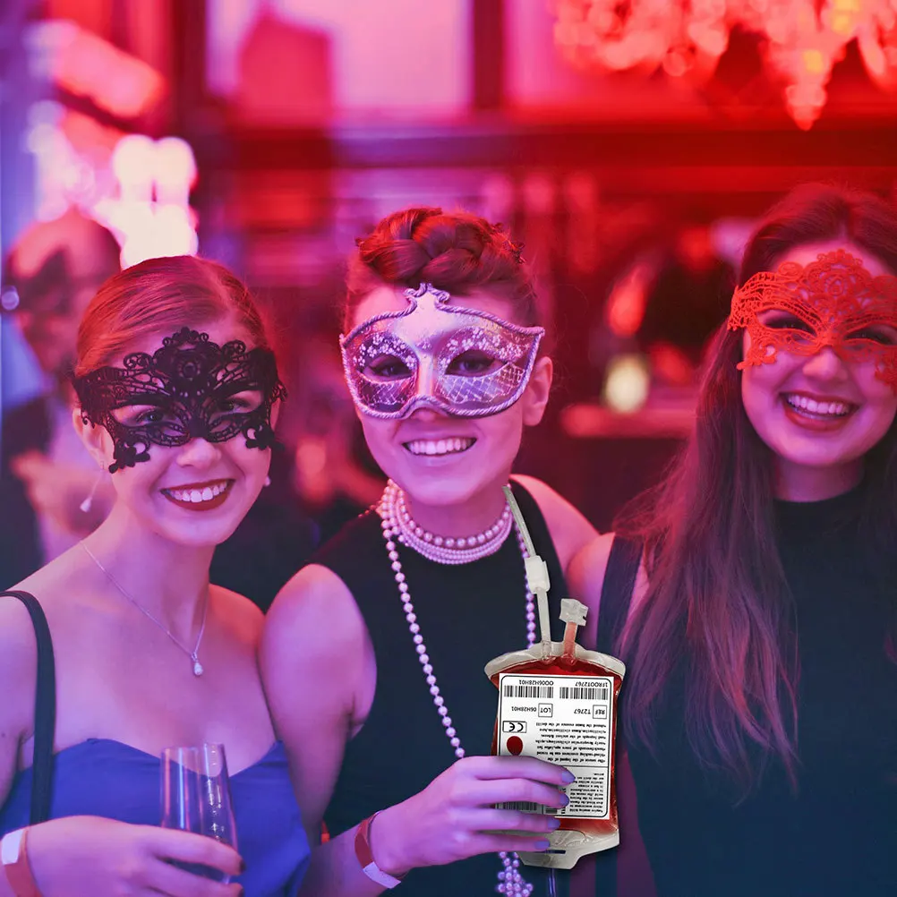 

5Pcs Halloween Drink Containers Portable Party Prank Festival Drink Bags Supplies Drinking Blood Pouch