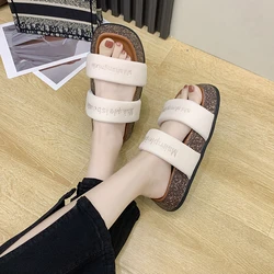 Wedges Woman 2024 High Dress Up Mujer Summer New Slip-On Platform Jelly Shoes Outdoor Leisure Beach Comfortable Slippers Female