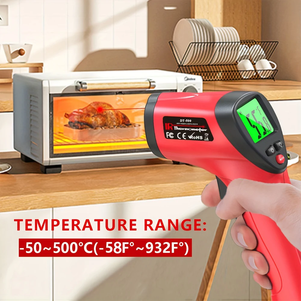 Infrared Thermometer Gun  -50~500°C Non-contact Laser Temperature Gun Handheld Temp Sensor Measure Digital Pyrometer LCD Backlit