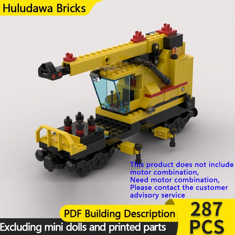 

City Car Model MOC Building Bricks Railway Wagon With Crane Modular Technology Children Holiday Gifts Assemble Toys Suit