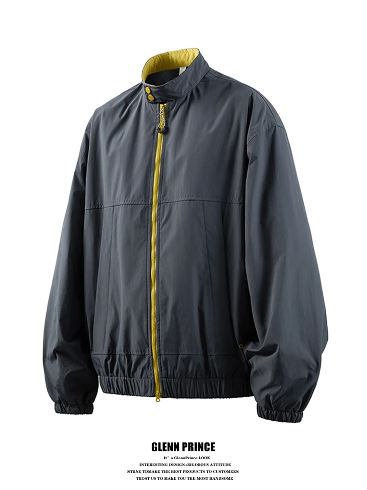 

GPstudio Japanese Sle Color Blo Stand Collar Waterproof Wear Resistant Men's Outdoor Lightweight Workwear Jaet