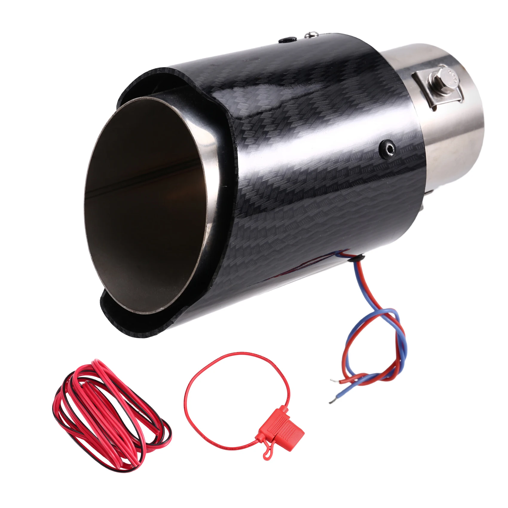 

AB16-Глянцевый алюминиевый сплав Универсальный автомобильный наконечник выхлопной трубы из углеродного волокна Глушитель с одним выходом 55 мм Выхлопная насадка