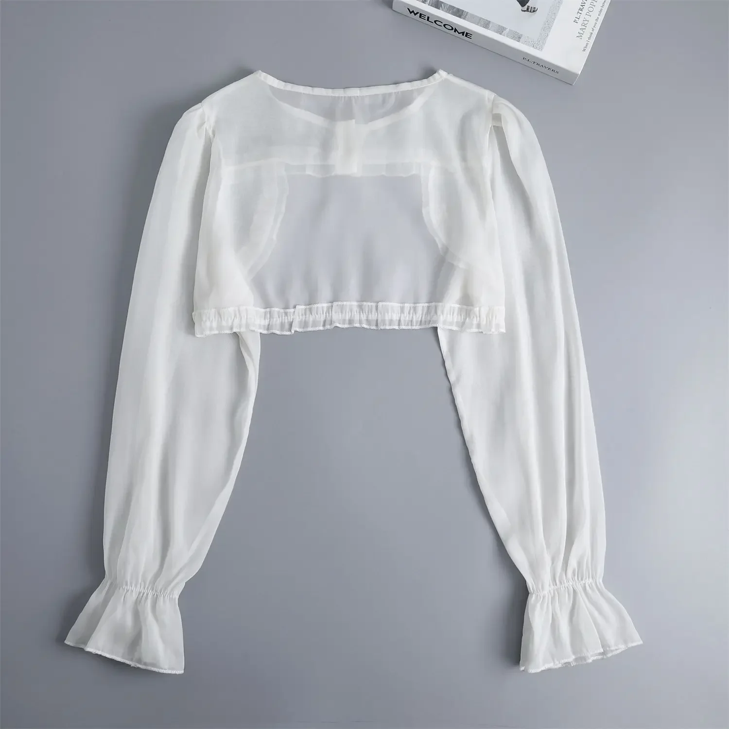 White Long Sleeved Fake Collar Small Cape for Womens Shirt Detachable Collar Detachable Half Shirt Blouse Style False Collar