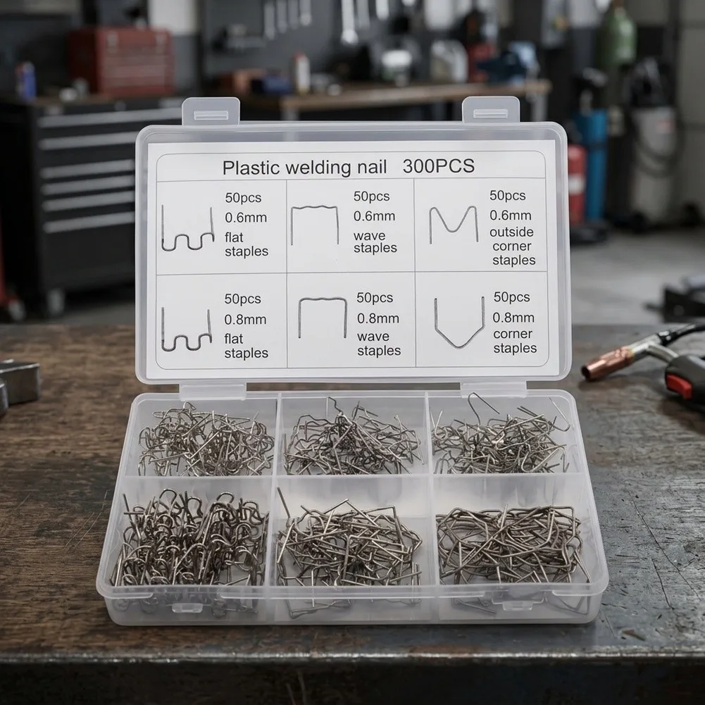 300Pcs Stainless Steel Plastic Welding Staples Bumper Repair Kit Hot For Fusion Nails For Car Motorcycle Household Items Tools