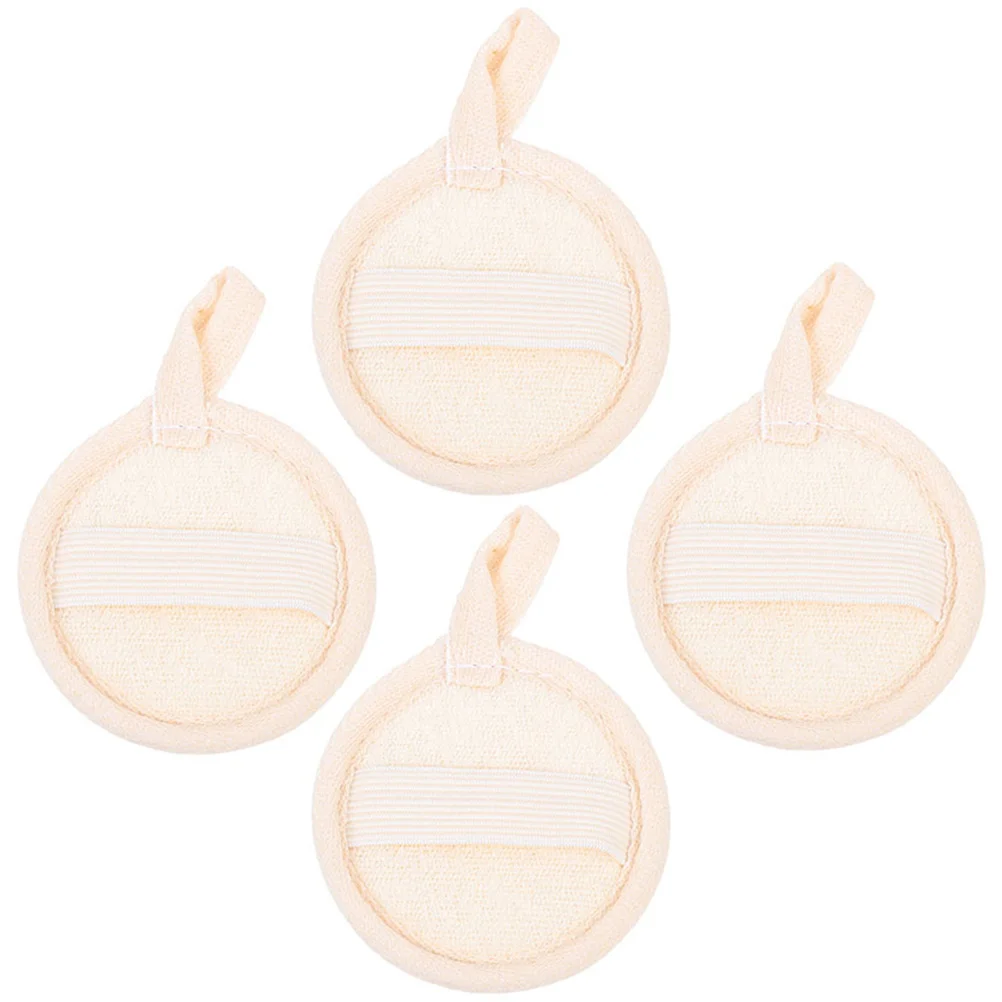 

4pcs Makeup Remover Pads Natural Loofah Face Cleaning Sponge Exfoliating Facial Cleansing Tool For Sensitive Skin Daily Wash