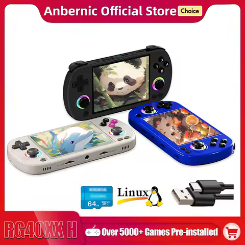 ANBERNIC RG40XX H Handheld Game Console 4.0-in 640*480 IPS Screen 3200mAh 64 Bit System With RGB Light Built in 5K+Games RG40XXH