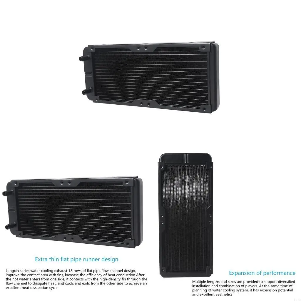 F42D DIY Liquid Cooling System High-Density Fins 18-Row Tubes Aluminum Radiator for Computer Water Cooling System 240mm/9.45i