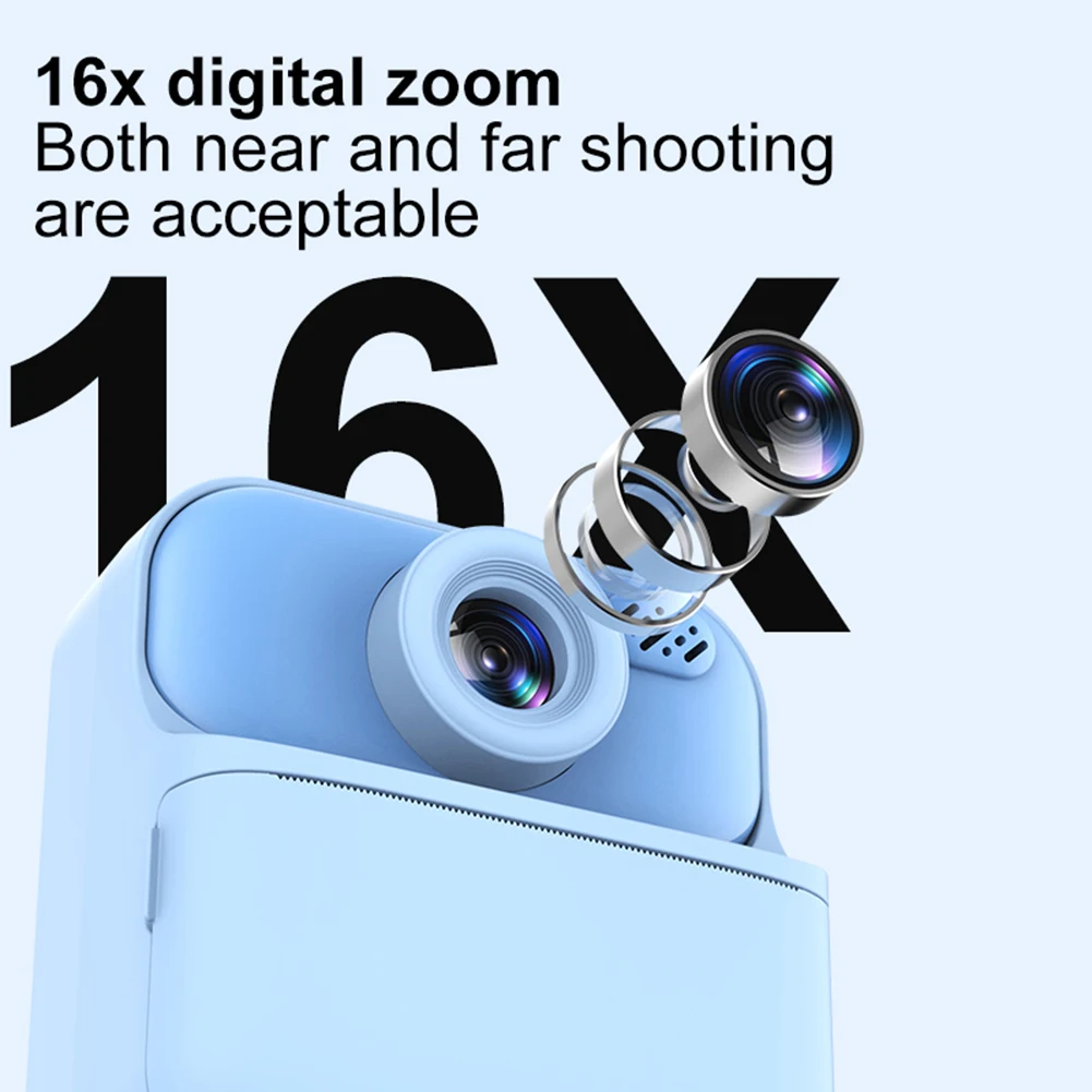 Instant Print Camera HD Digitale Camera 2.4'' Instant Photo Printing Camera Draagbare Digitale Camera voor Meisjes Jongens Verjaardagscadeaus