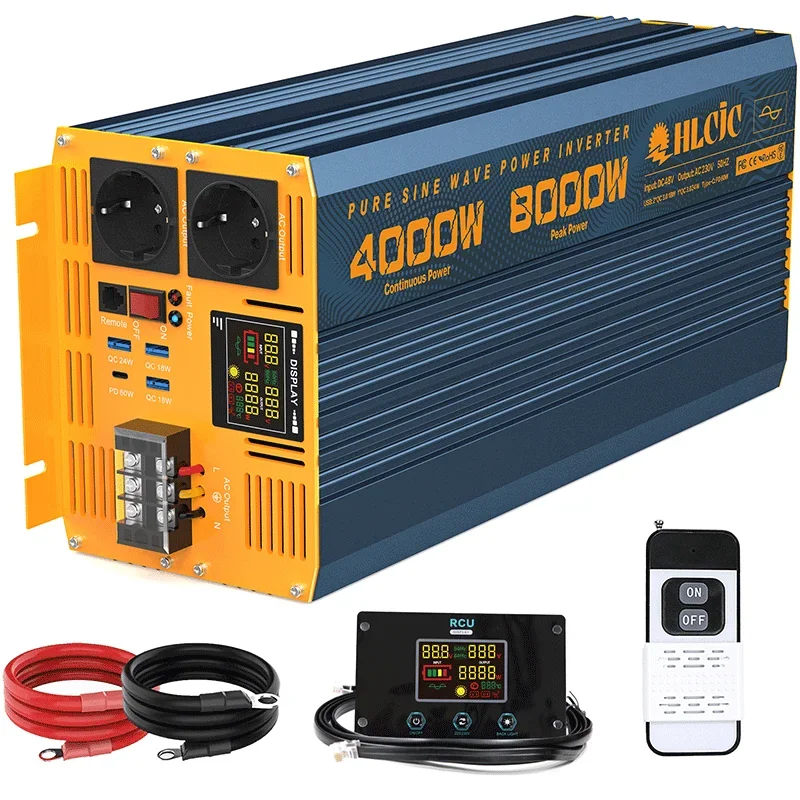 Home Solar Energy System 12v To 110v 220v Pure Sine Wave Car Solar Inverter 4000w 5000w Power Inverter