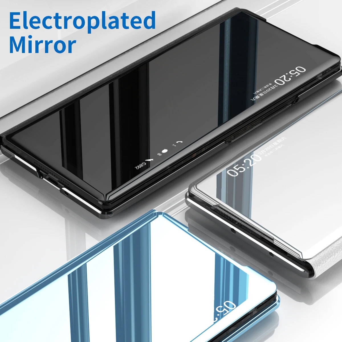 For VIVO X Fold 3 Pro Case Luxury Leather Mirror Smart Back Cover For X Fold 3Pro Folding Stand Shockproof Bumper Funda