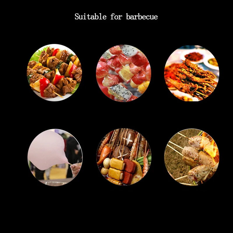 Brochettes de Barbecue jetables en bambou, 100 pièces, bâtonnets en bois naturel, robustes, pour fête, Buffet, aliments, accessoires