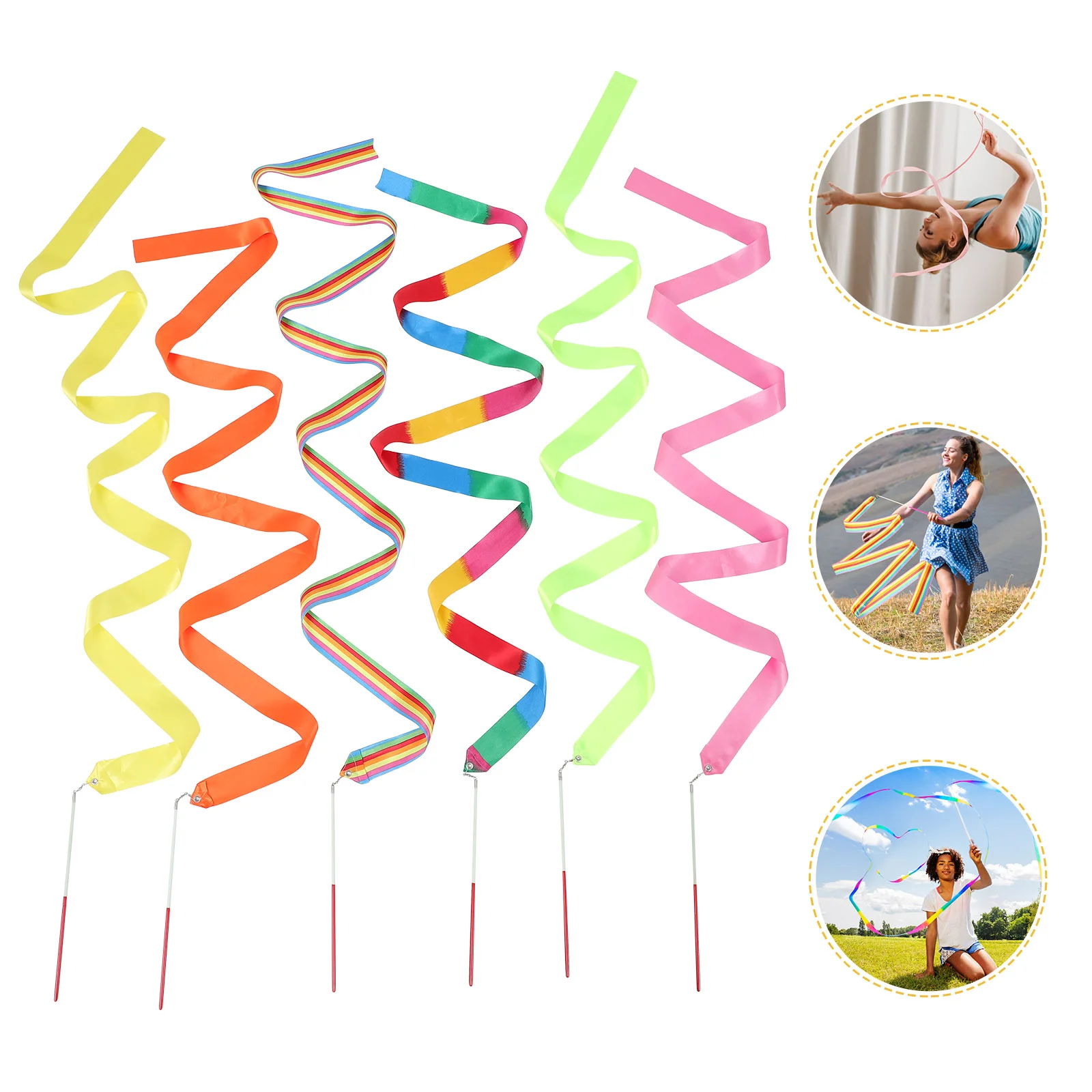 Kids Performance Ribbons 2 Meters Gymnastic Streamer Girl Dancing Streamers Polyester