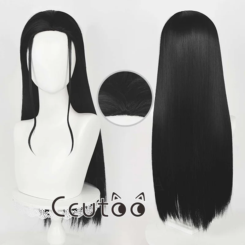 Nico Robin Cosplay Wig ONE PIECE Miss Allsunday Cosplay Black Long Straight Heat Resistant Synthetic Hair Anime Wigs + Wig Cap