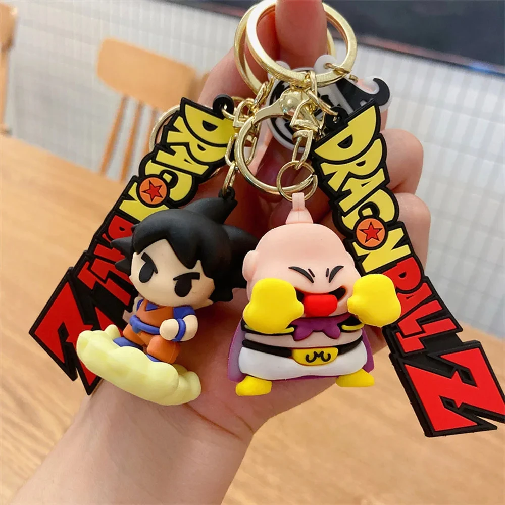 Dragon Ball Keychain Pendant Goku Creative Dragon Ball Anime Figure Vegeta Kawaii Doll Backpack Pendant Accessories Car Keychain