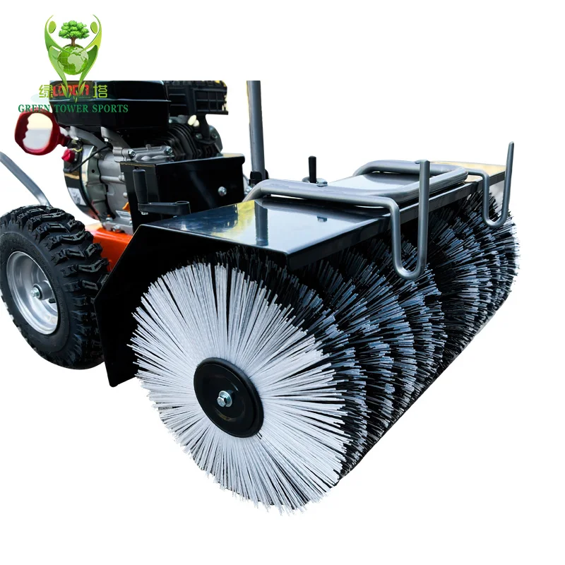 Quick snow removal push-type snow sweeper, 196CC (6.5 hp) four-stroke engine, 80 cm wide, suitable for roads and sidewalks.