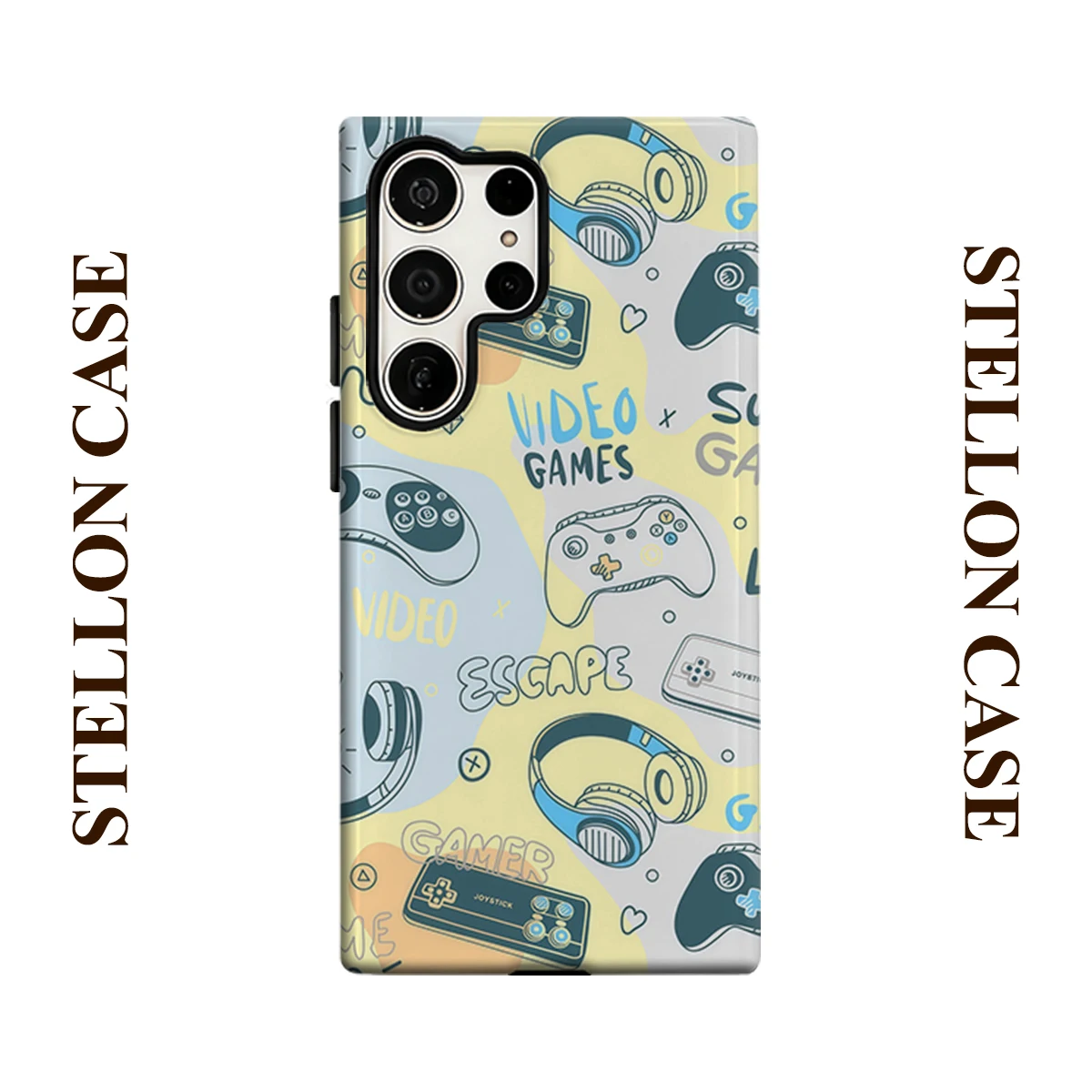 Game Console Glossy Double Layer Shockproof Phone Case For Samsung Galaxy S25 Ultra S24 Plus S23  Ultra Hard Back Cover