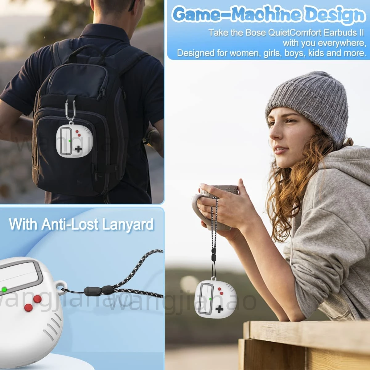 حافظة لهاتف بوس كويتكومفورت ايربادس II ، غطاء حماية ضد الصدمات ، QC ii ، اكسسوارات سيليكون ، 2022