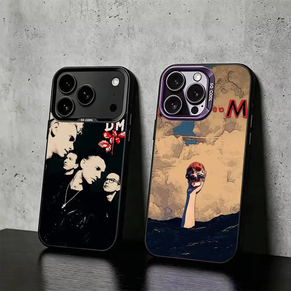 DM-Band Depeche Mode Phone Case For iPhone 18 17,16,15,14,13,12Plus,Pro Max,Colored Silver Plated Inside Cover
