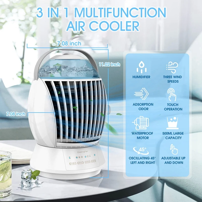 

Air Cooler Fan Electric Evaporative Cooler Desk Fan With Humidifier Function For Indoor