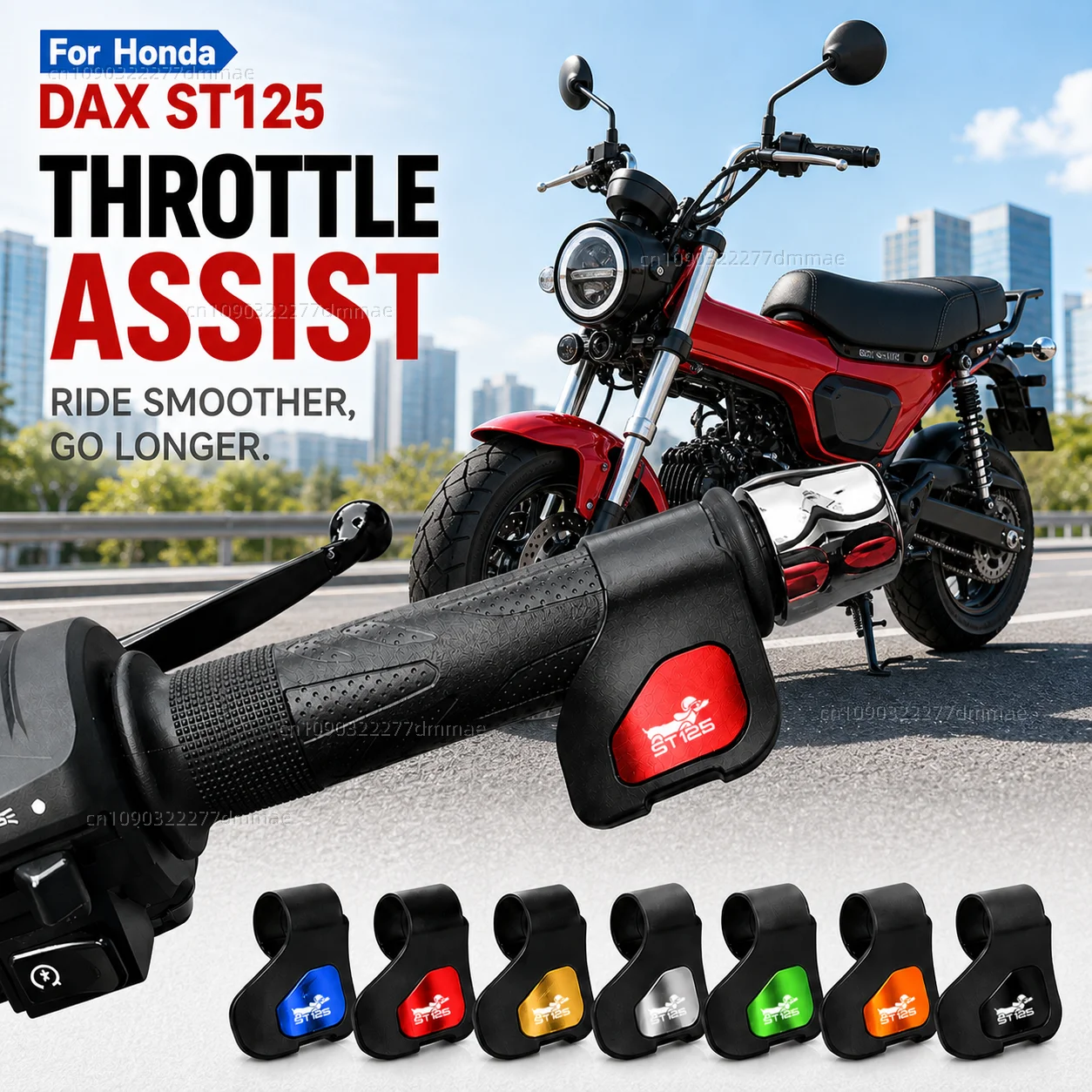 For Honda DAX ST125 ST 125 Motorcycle Throttle Assistant Clip Labor Saver Acceleration Labor-saving Auxiliary Handle Grip CNC