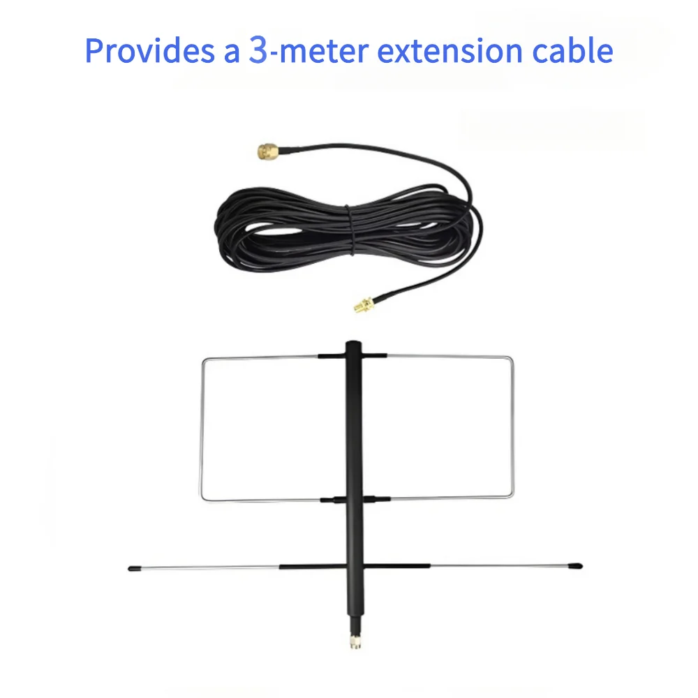 Kompaktowa antena Yagi 433 MHz, 6 dBi, o wysokim zysku, do walkie-talkie, pasmo U, dalekiego zasięgu, kierunkowa, do odbioru sygnału, złącze SMA. — zdjęcie produktu 3