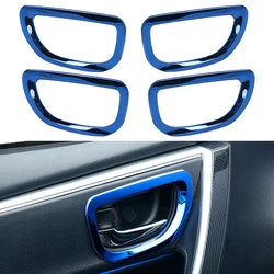 4pcs/Set Car Interior Door Handle Bowl Cover Trim Frame Blue Titanium Style Fit for Toyota Corolla 2014 2015 2016 2017 2018