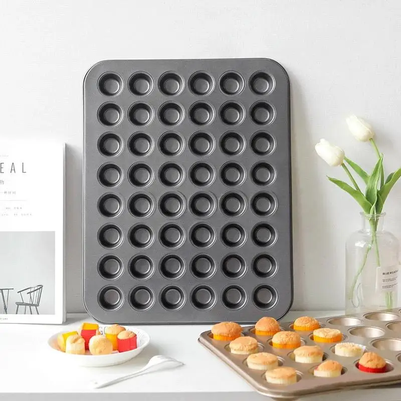 【S】48-Loch Mini-Muffin-Kuchenform, Antihaft-Backform aus Karbonstahl, Ofenblech, Gebäckwerkzeug, Küchenbackzubehör