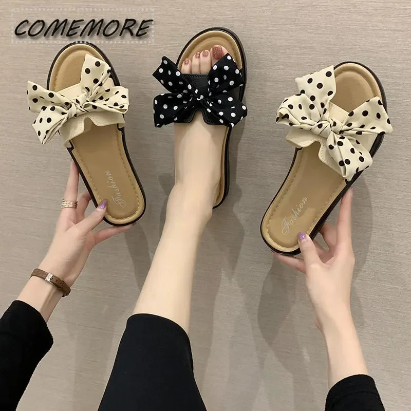 

Новые женские тапочки с бабочками, летняя верхняя одежда, модные пляжные дизайнерские сандалии, удобные дышащие женские шлепанцы с круглым носком