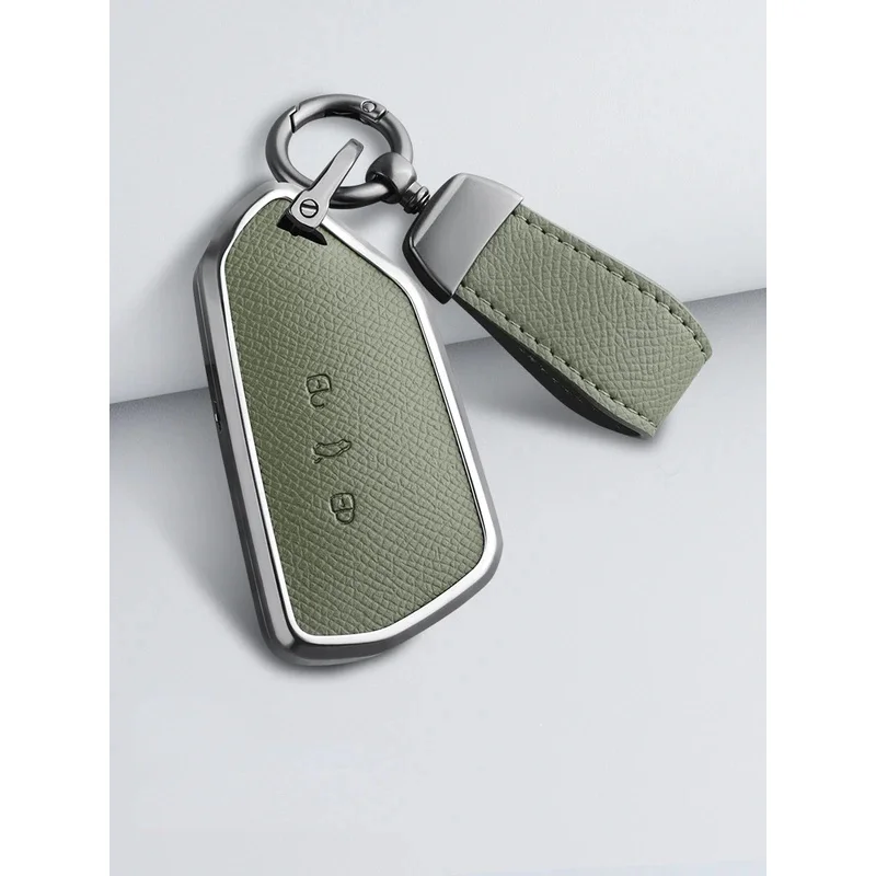 For Volkswagen Golf Teramont Talagon Tavendor ID3   Aluminum Alloy    Leather Car Remote Key Case Cover