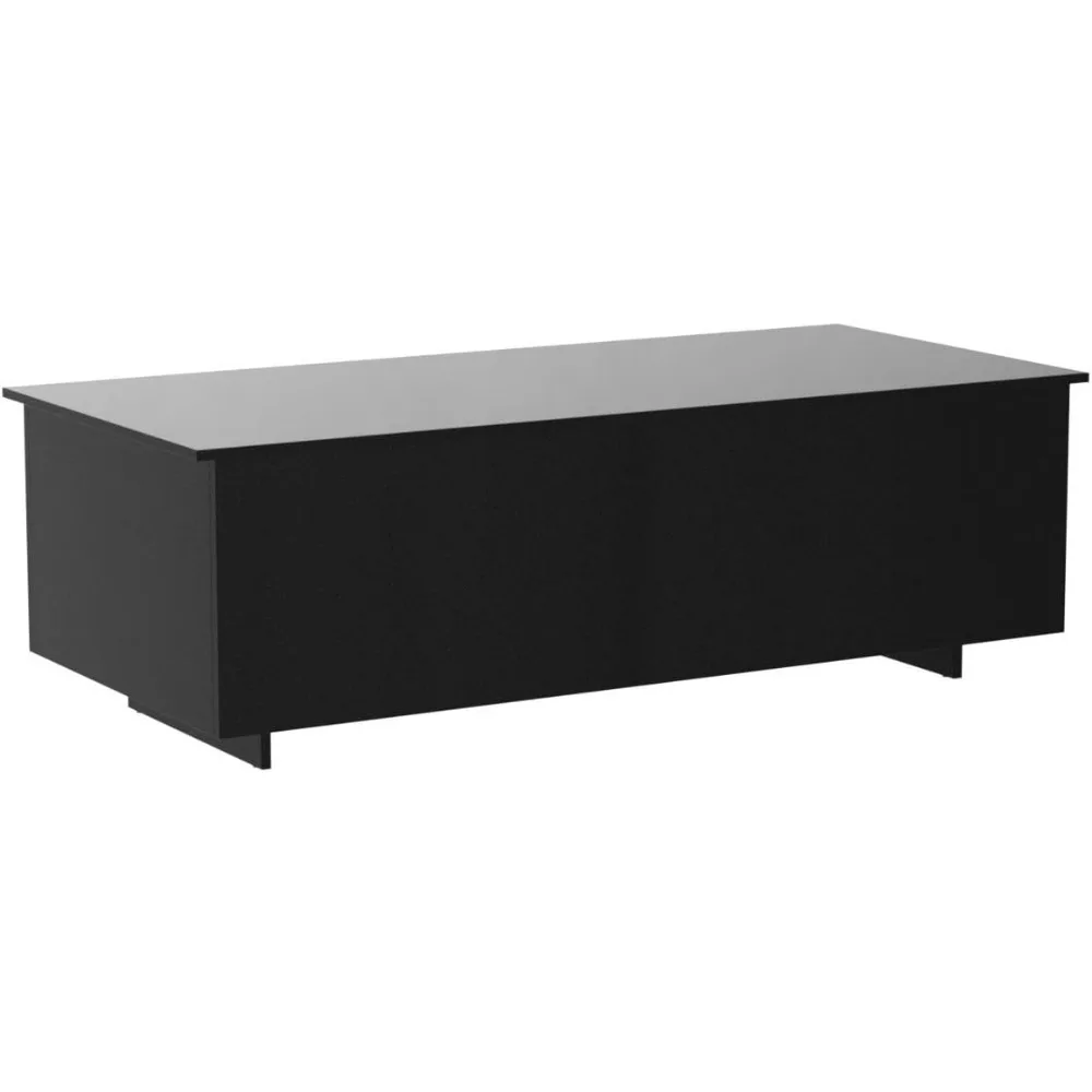 High Gloss Lifting Tabletop Table with LED Lights, LED Coffee Table with Storage Rack and Hidden Compartments