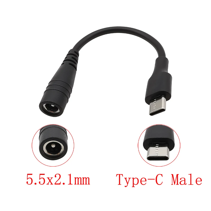 1 sztuka USB Micro męskie/typ C wtyczka/gniazdo USB żeńskie do 5.5mm x 2.1mm żeńskie gniazdo DC przewód zasilający kabel konwerter złącza