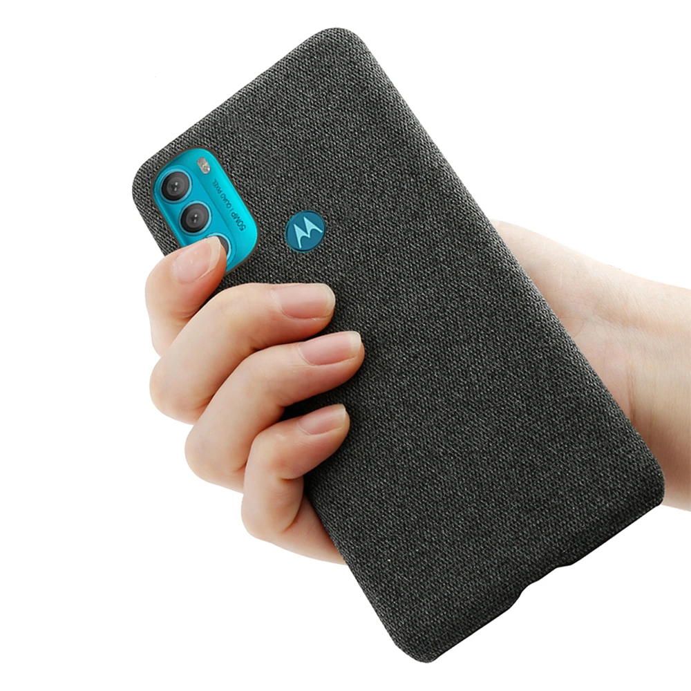 Para Motorola Moto G71 G51 5G G41 G31 G100 G60 G30 G10 funda de lujo con textura de tela funda ajustada para Moto G9 G8 G7 G6 Play G5S Plus