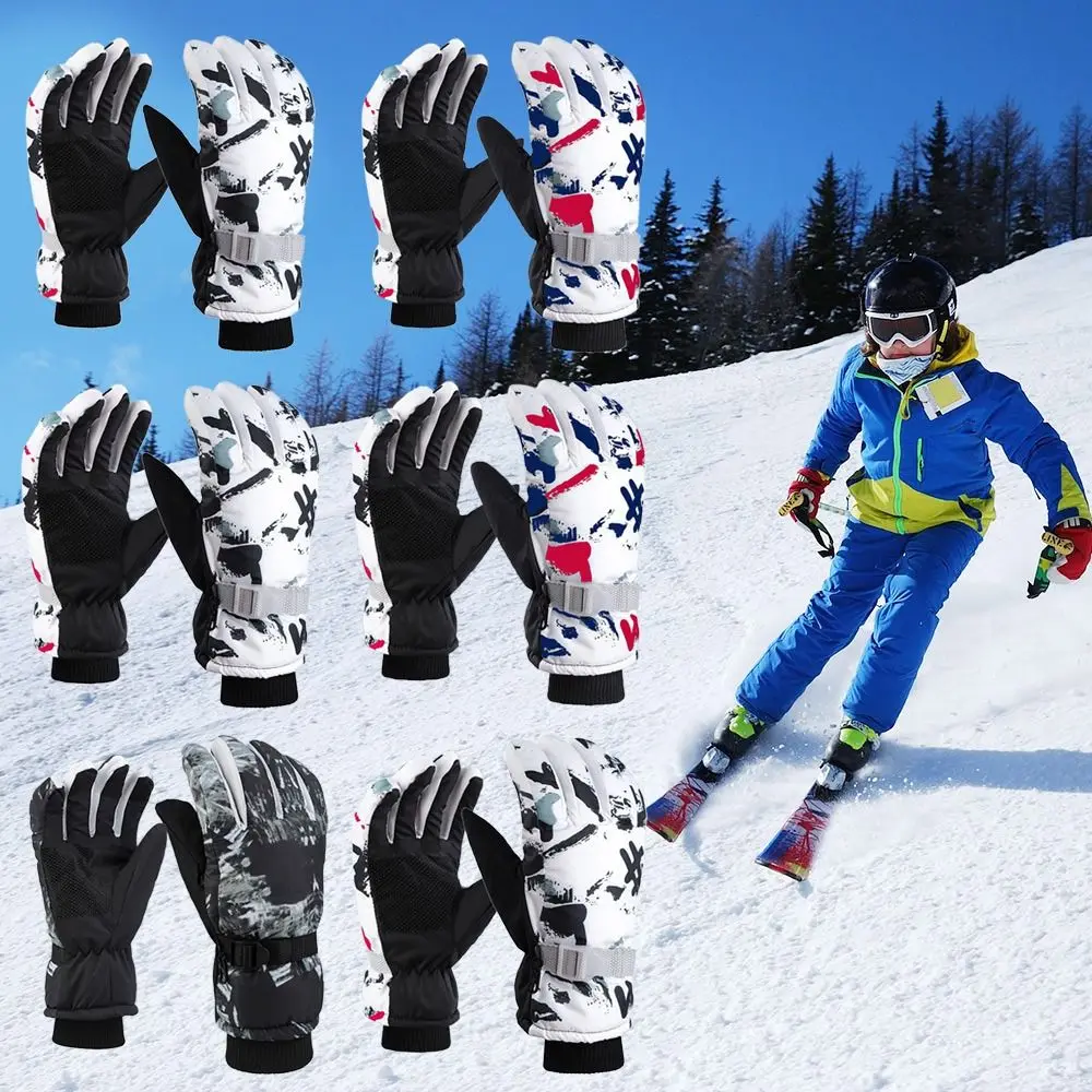 

New Fashion Children Kids Winter Must Thicken Warm Children Ski Gloves Outdoor Riding Snow Snowboard Long-sleeved Mitten
