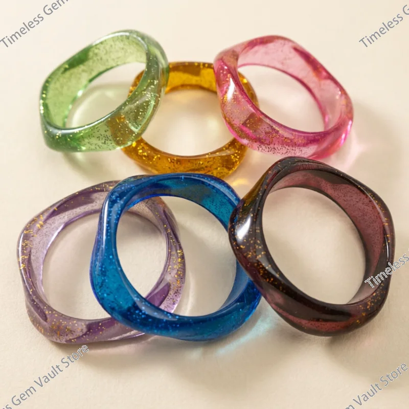 

New Dopamine Colorful Acrylic Bangle Wide Resin Bracelet Fashion All Match Personality Hand Jewelry Trendy Women Daily Accessori