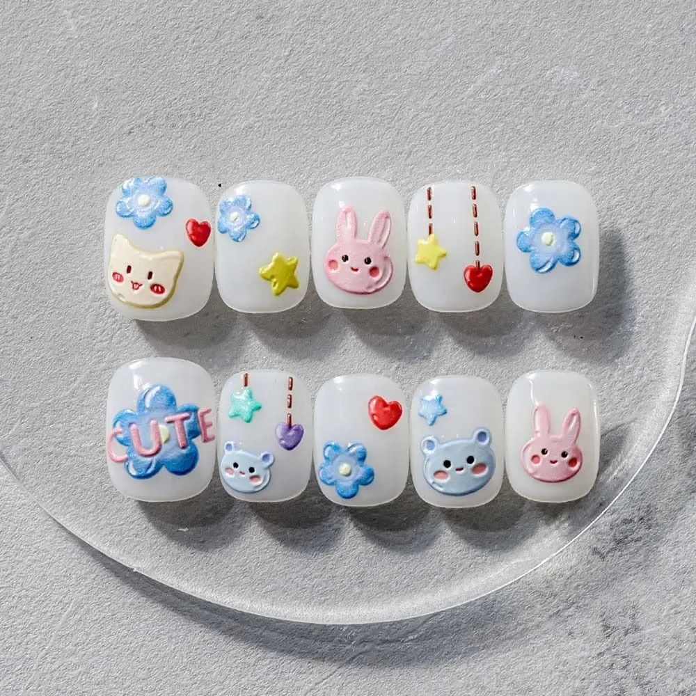 Animals Stickers Cherry Flowers Ducks Rabbits Nail Decals Nail Art Decorations Cartoon Nail Stickers Manicure Accessories