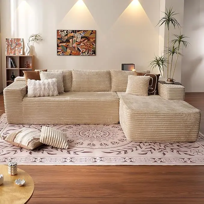Fotografia 6: Sofá-Cama Conversível com Espuma de Memória, Embalado a Vácuo, Modular com Armazenamento