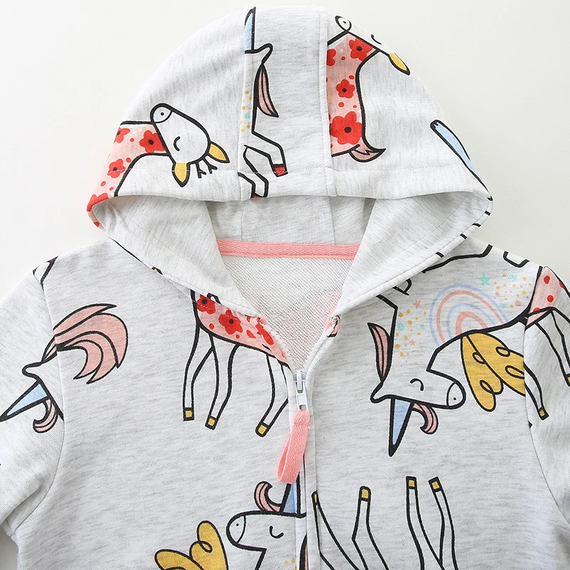 Little maven Baby Girls Hoodies for Kids Clothes Children\'s Clothing 2024 Autumn Spring New Infants Unicorns Sweatshirts Cotton