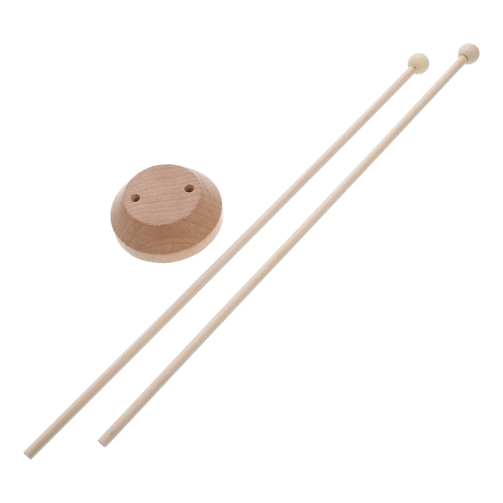 Wooden Flagpole Base Holder Dual Flag Desk Stand For Meeting Room Table Office Decor Round Design Indoor Miniature