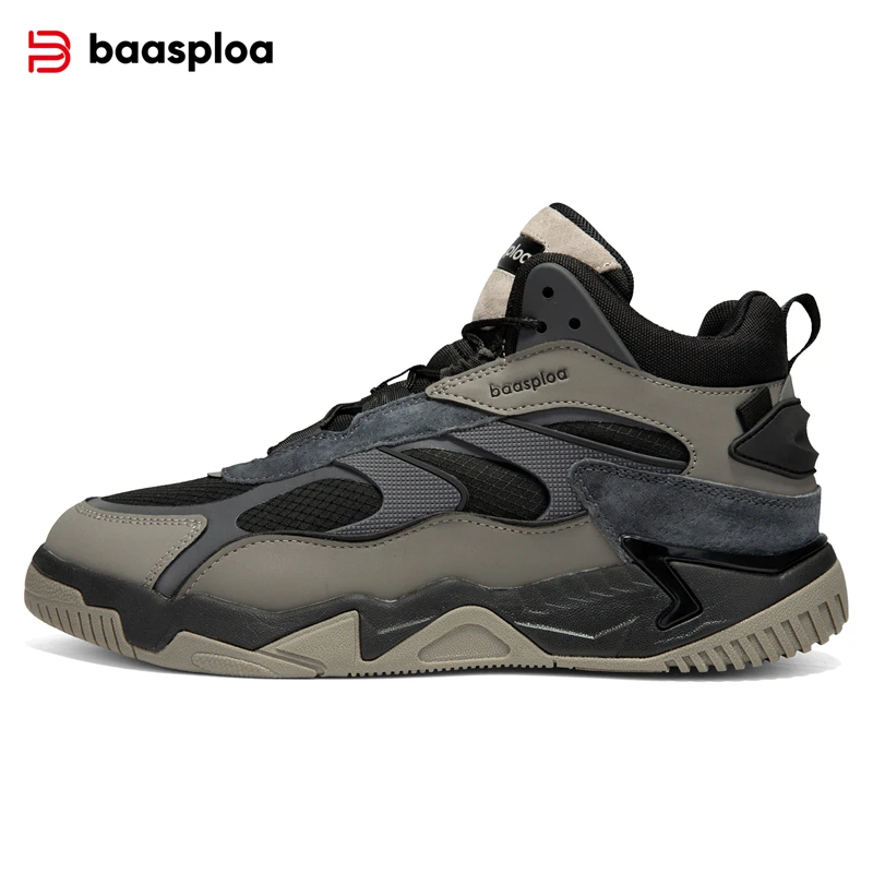 Baasploa Winter Men Leather Sneakers Casual Fashion Waterproof Sport Shoes For Man Plush Warm Male Sneakers Non-Slip Outdoor