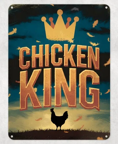 Chicken King Royalty Crown Metal Poster Wall Tin Sign Man Cave Shed Home Plaque --Tin Sign