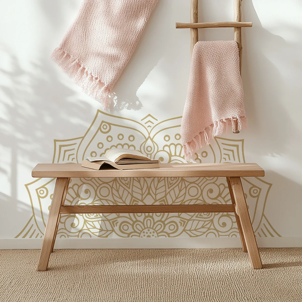 الفن نمط الذهب ماندالا لاصق ملصقات جدار غرفة نوم مدخل غرفة المعيشة الشرفة ديكور المنزل جدار الشارات الزخرفية