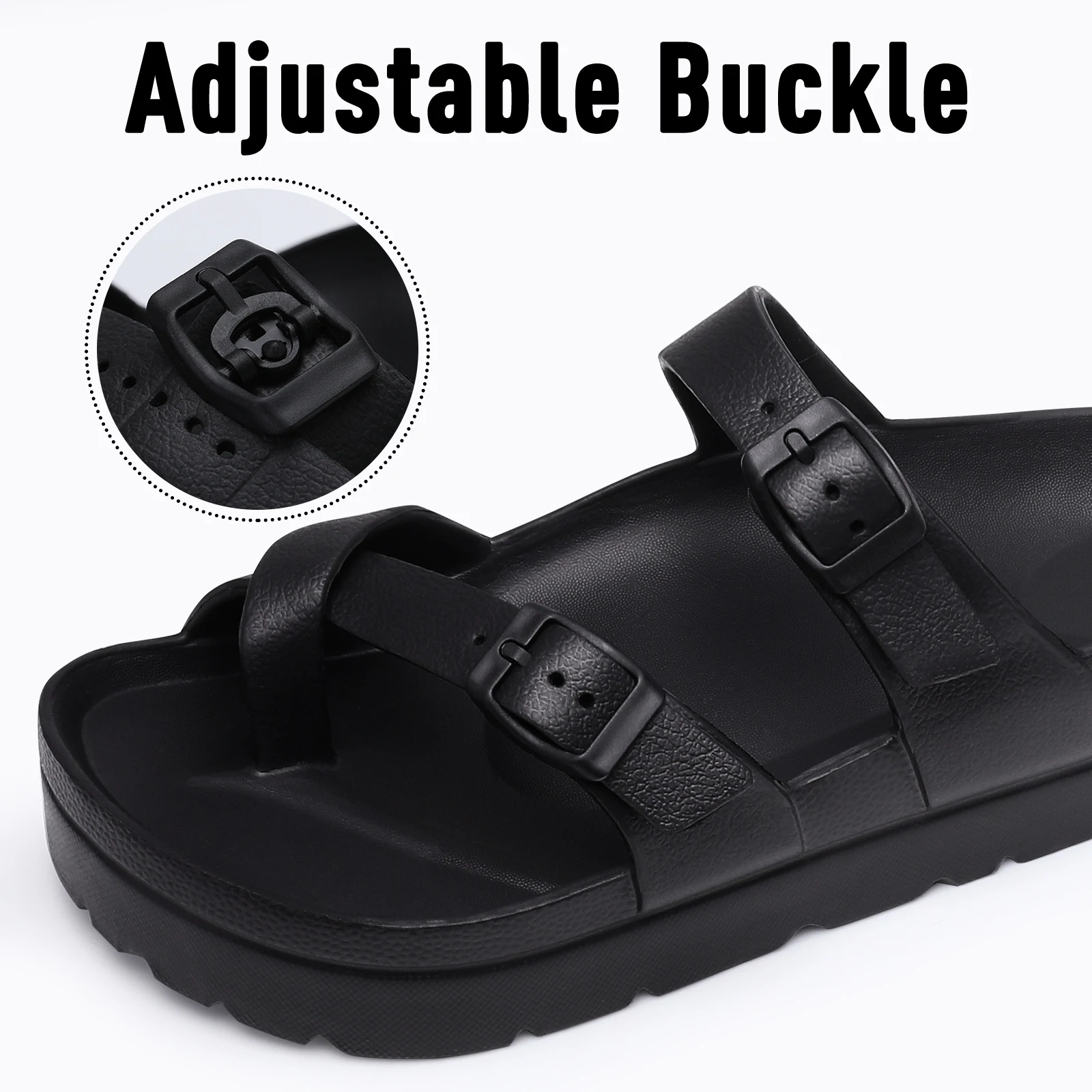 Shevalues Fashion Platform Sandals Women Insole Clogs with Arch Support Adjustable Buckle Slippers Feamle Outdoor Beach Slides