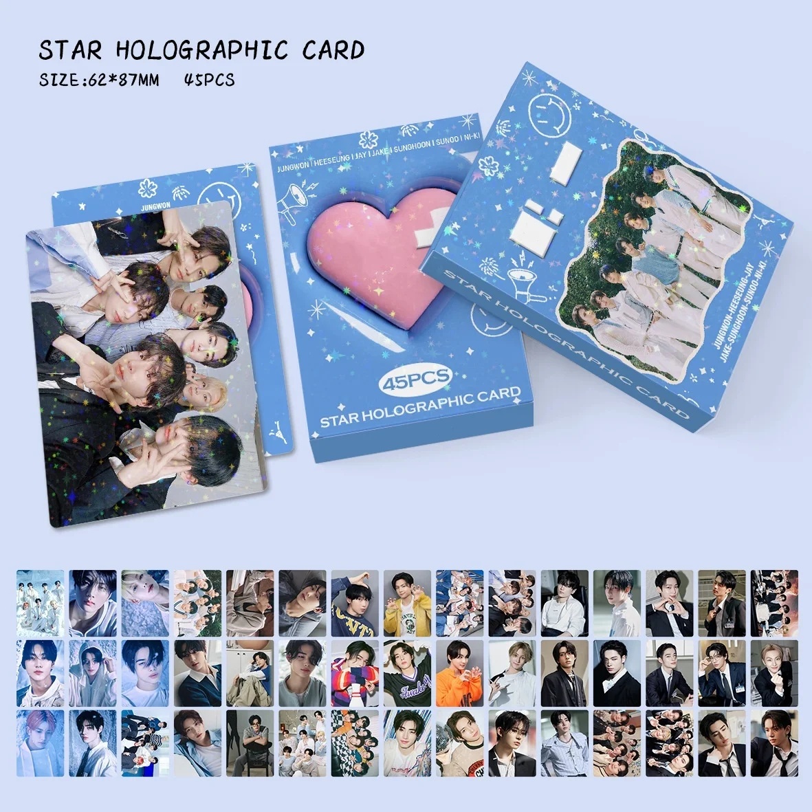 45Pcs/Box KPOP Star Holographic Card Babamonster GISELLE JaeHyun WINWIN Card JUNGWON HD Photocards SUNGHOON Fans Card Collection