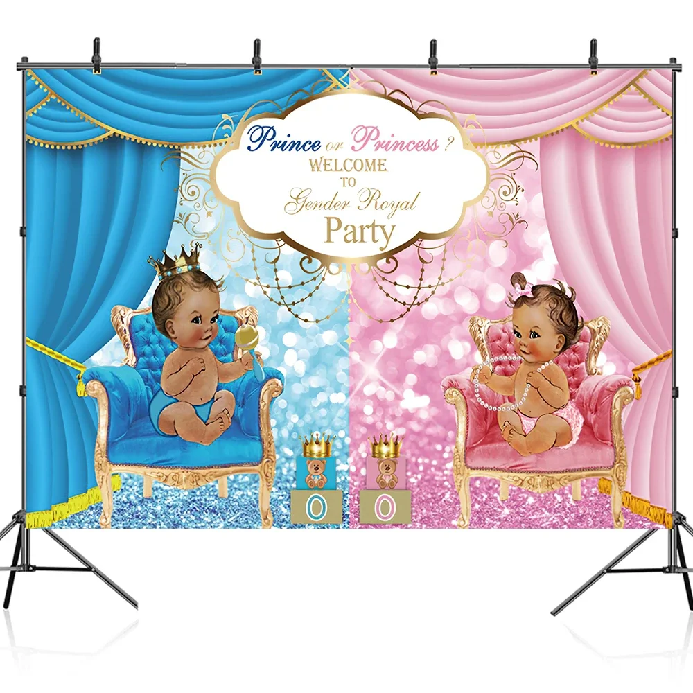 Bonvvie Baby Shower Background Balloon Gender Reveal Family Party Newborn Boy Or Girl Poster Photography Backdrop Photo Studio
